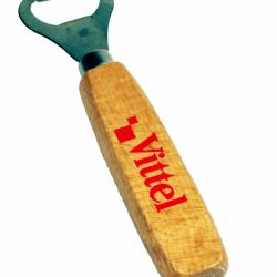Wooden bottle opener with Vittel decoration by BSB-GROUP
