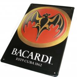 Plaque emaillée Bacardi avec une impression full color et gaufrage