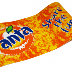 In store promotion foil of cardboard for Fanta